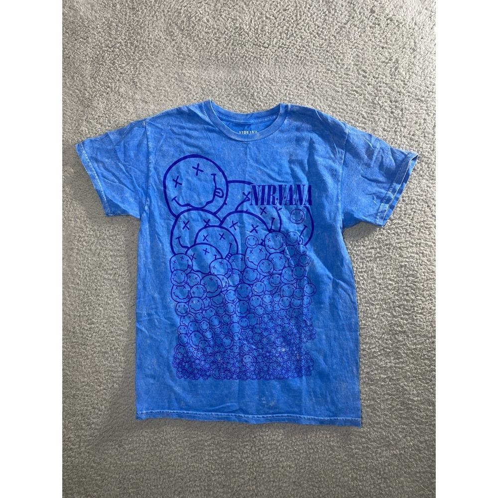 Vintage Nirvana‎ All Over Smiley Face Band Tee Unisex Size Medium